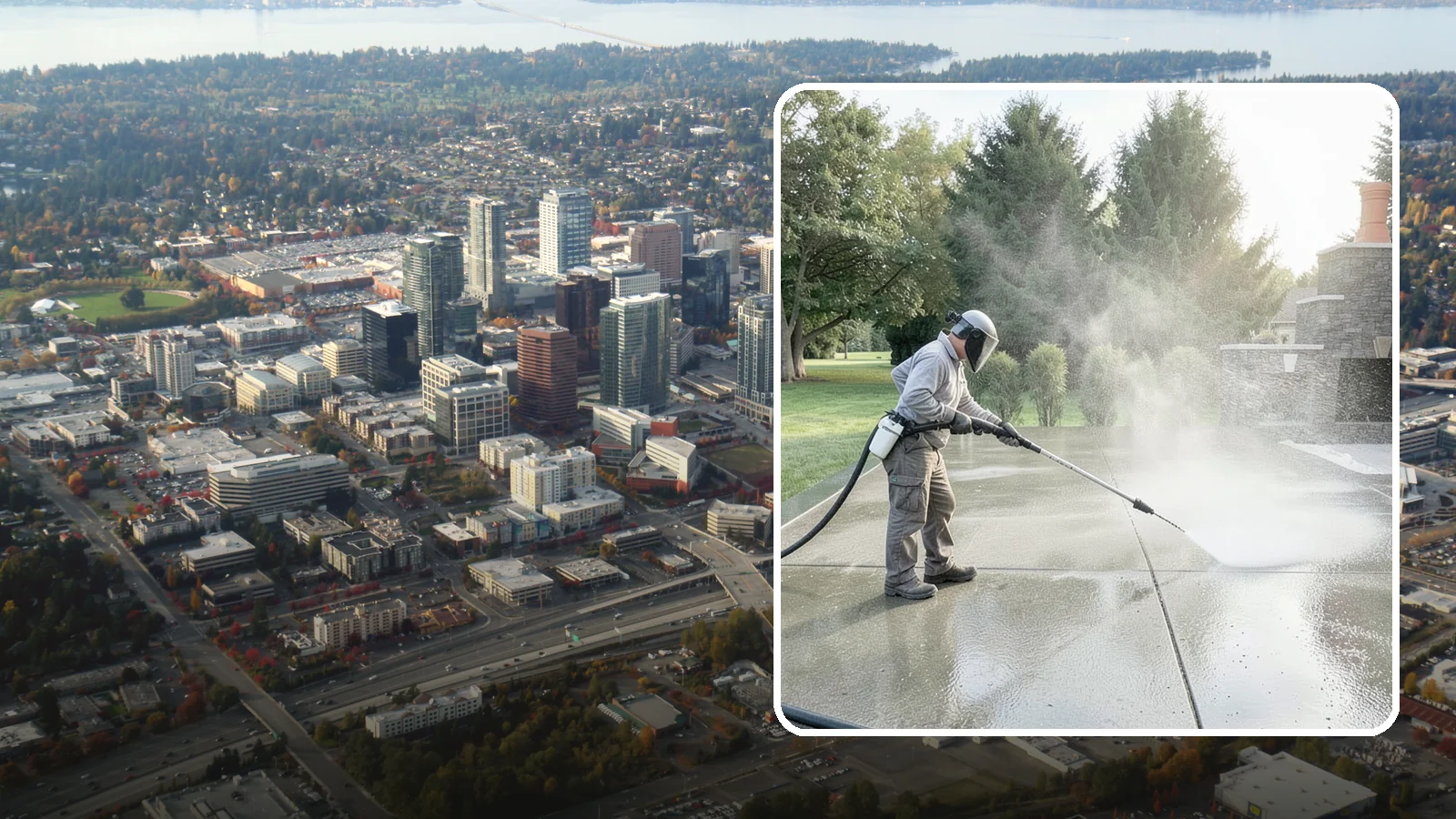Concrete Sealing in Bellevue, King County, WA - Penetrating and topical sealers applied to clean concrete flatwork to shield Washington driveways and patios from persistent...