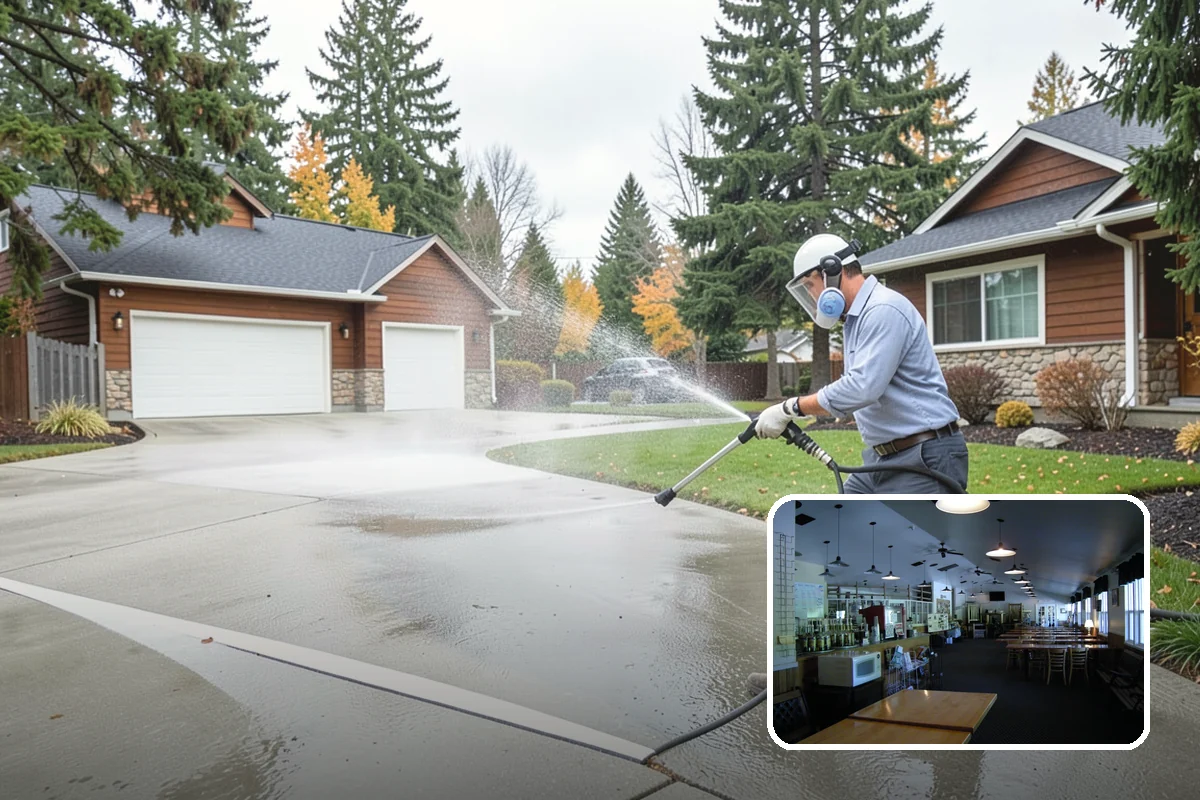 Concrete Sealing in Black Diamond, King County, WA - Blocks rain and groundwater from wicking into porous concrete