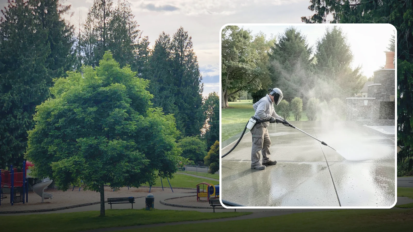 Concrete Sealing in Bonney Lake, Pierce County, WA - Penetrating and topical sealers applied to clean concrete flatwork to shield Washington driveways and patios from persistent...