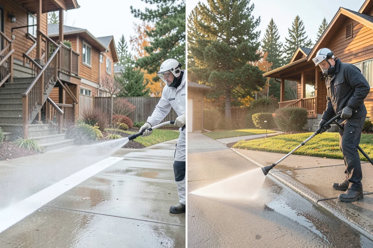 Concrete Sealing in Buckley, Pierce County, WA - Deep clean the concrete and remove any existing failing sealer or contaminants