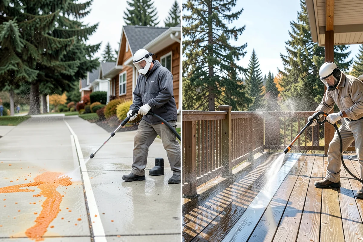 Concrete Sealing in Clyde Hill, King County, WA - Deep clean the concrete and remove any existing failing sealer or contaminants
