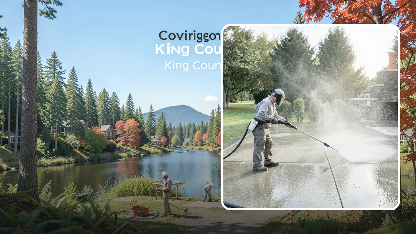 Concrete Sealing in Covington, King County, WA - Penetrating and topical sealers applied to clean concrete flatwork to shield Washington driveways and patios from persistent...