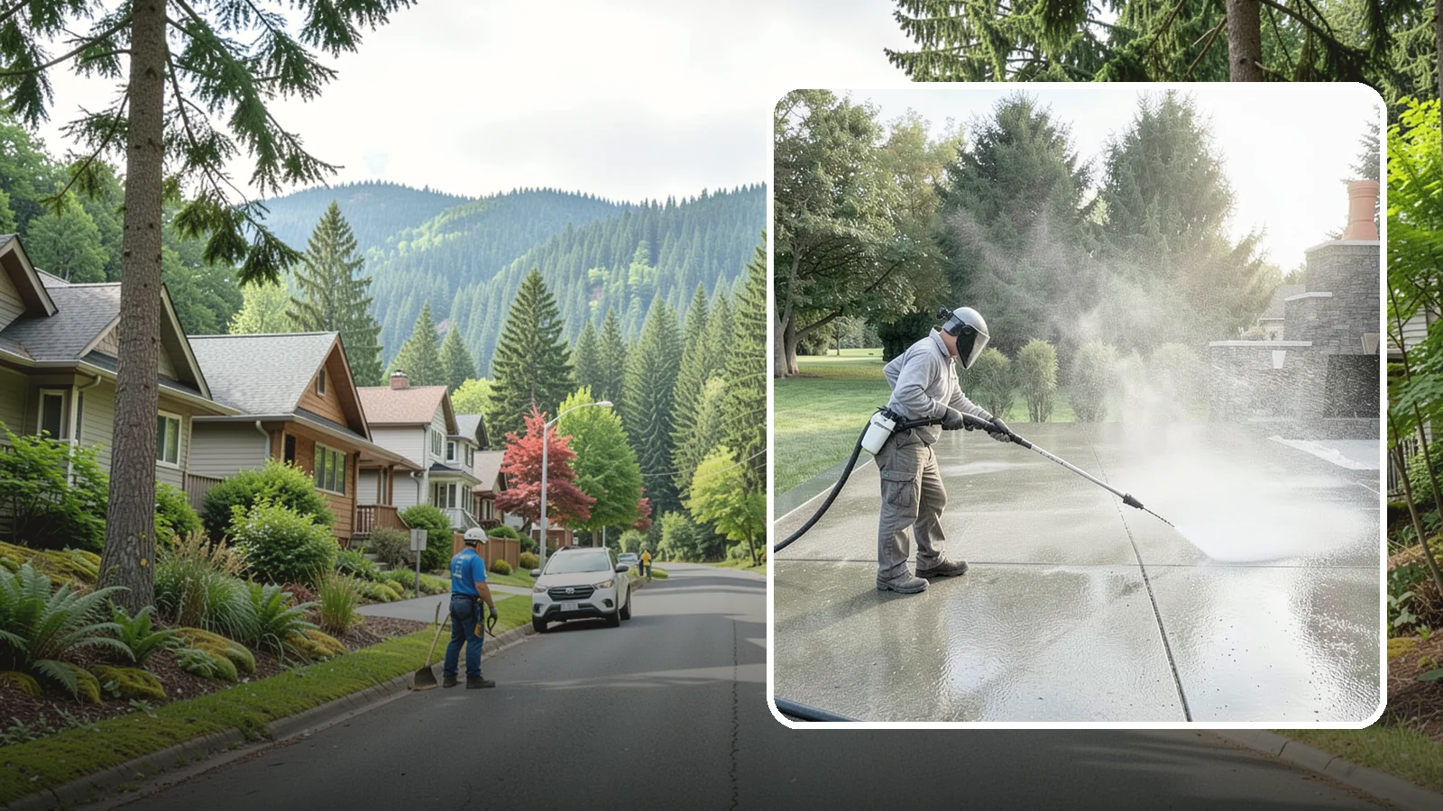 Concrete Sealing in Darrington, Snohomish County, WA - Penetrating and topical sealers applied to clean concrete flatwork to shield Washington driveways and patios from persistent...