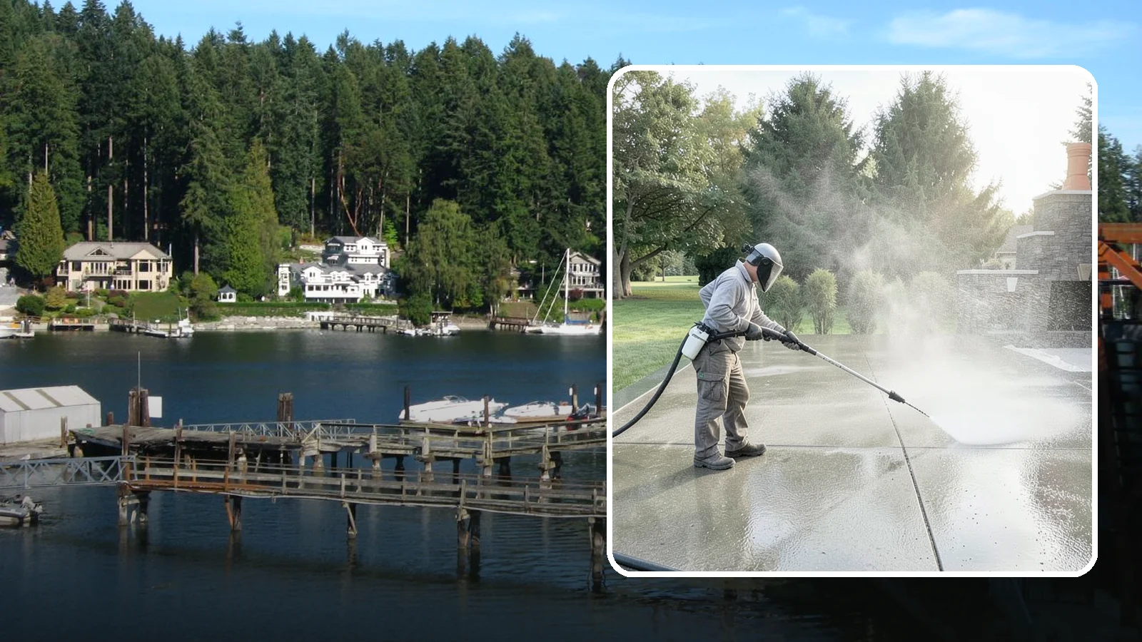 Concrete Sealing in Gig Harbor, Pierce County, WA - Penetrating and topical sealers applied to clean concrete flatwork to shield Washington driveways and patios from persistent...