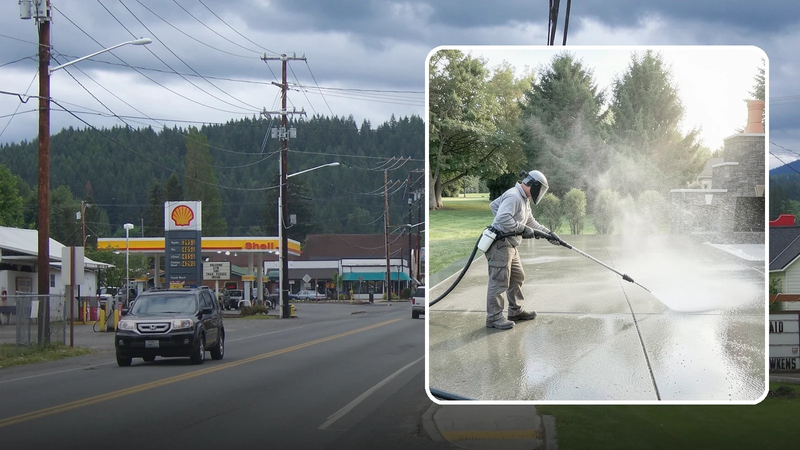 Concrete Sealing in Granite Falls, Snohomish County, WA - Penetrating and topical sealers applied to clean concrete flatwork to shield Washington driveways and patios from persistent...