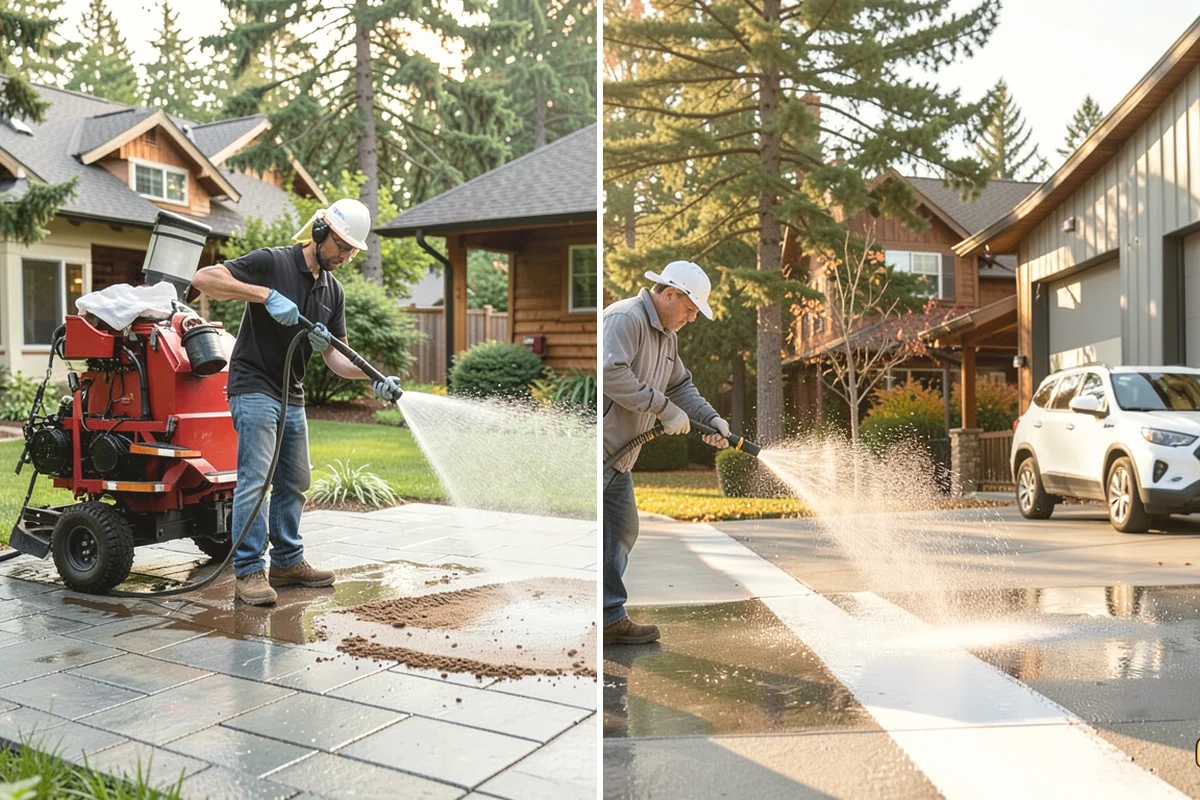 Concrete Sealing in Issaquah, King County, WA - Deep clean the concrete and remove any existing failing sealer or contaminants