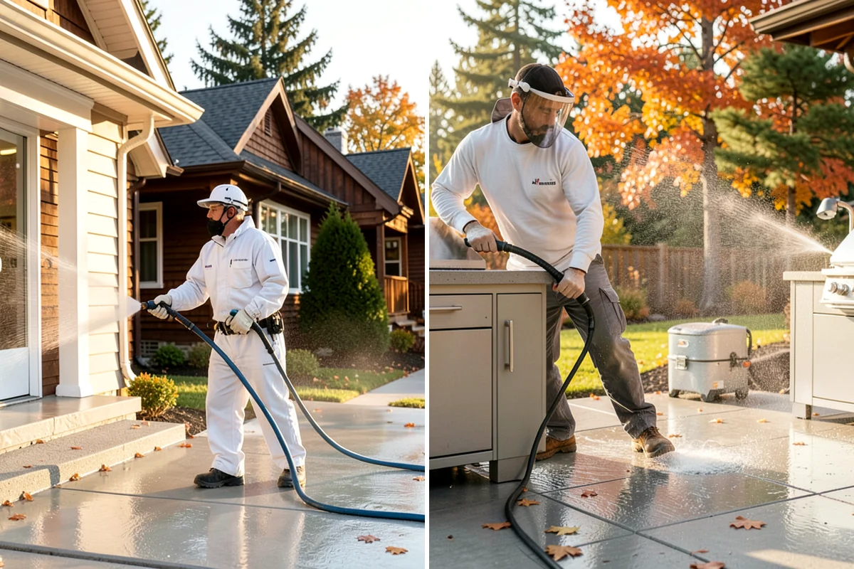 Concrete Sealing in Kenmore, King County, WA - Deep clean the concrete and remove any existing failing sealer or contaminants