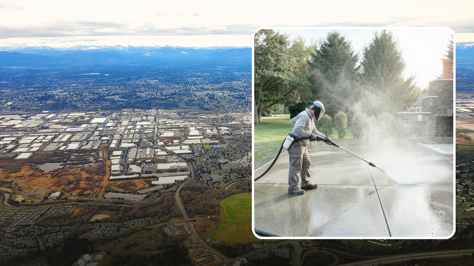 Concrete Sealing in Kent, King County, WA - Penetrating and topical sealers applied to clean concrete flatwork to shield Washington driveways and patios from persistent...