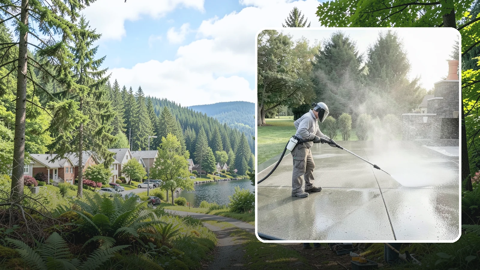 Concrete Sealing in Lake Forest Park, King County, WA - Penetrating and topical sealers applied to clean concrete flatwork to shield Washington driveways and patios from persistent...