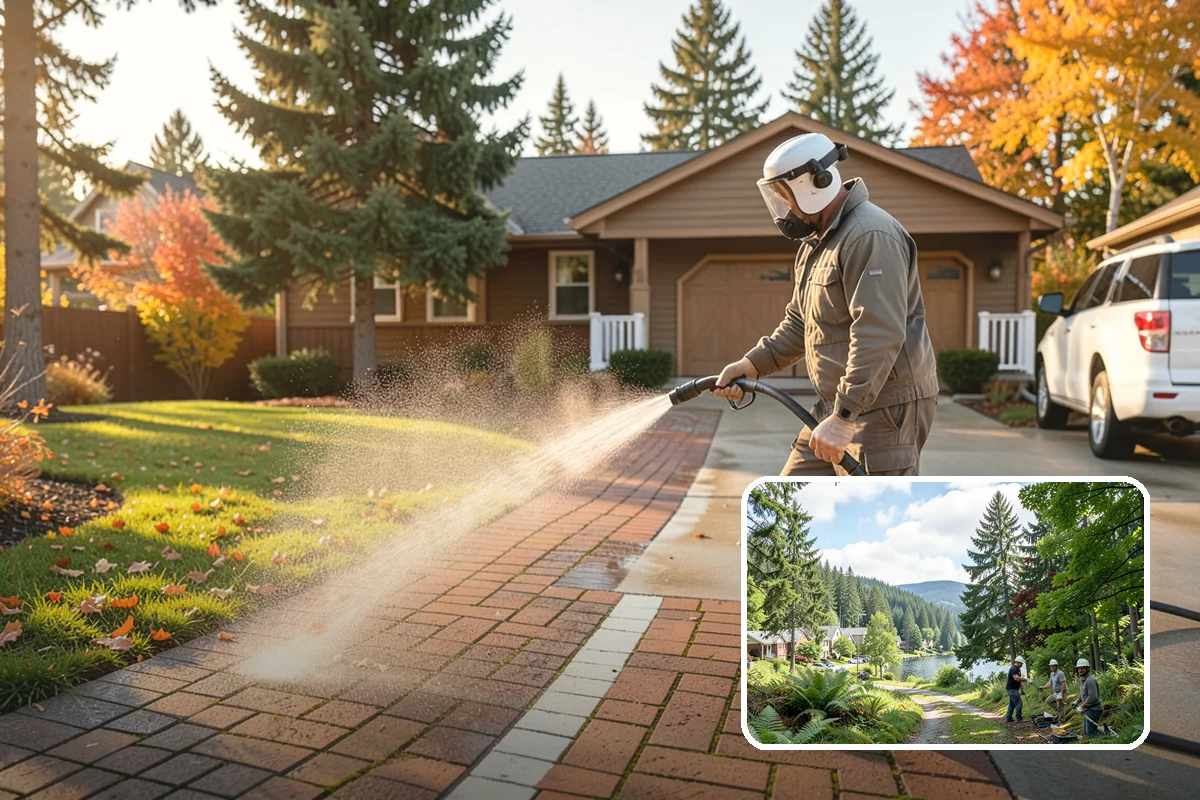 Concrete Sealing in Lake Forest Park, King County, WA - Blocks rain and groundwater from wicking into porous concrete