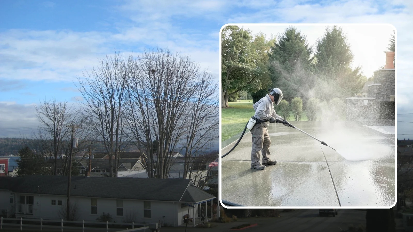 Concrete Sealing in Langley, Island County, WA - Penetrating and topical sealers applied to clean concrete flatwork to shield Washington driveways and patios from persistent...