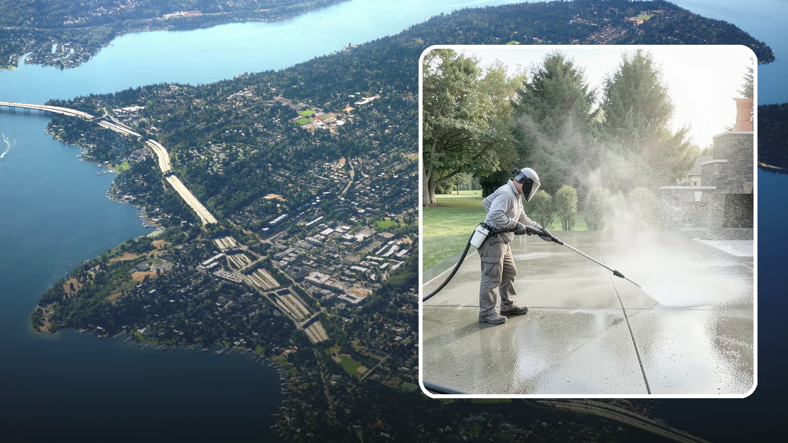 Concrete Sealing in Mercer Island, King County, WA - Penetrating and topical sealers applied to clean concrete flatwork to shield Washington driveways and patios from persistent...