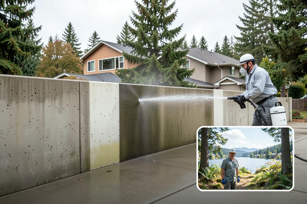 Concrete Sealing in Milton, King County, WA - Blocks rain and groundwater from wicking into porous concrete