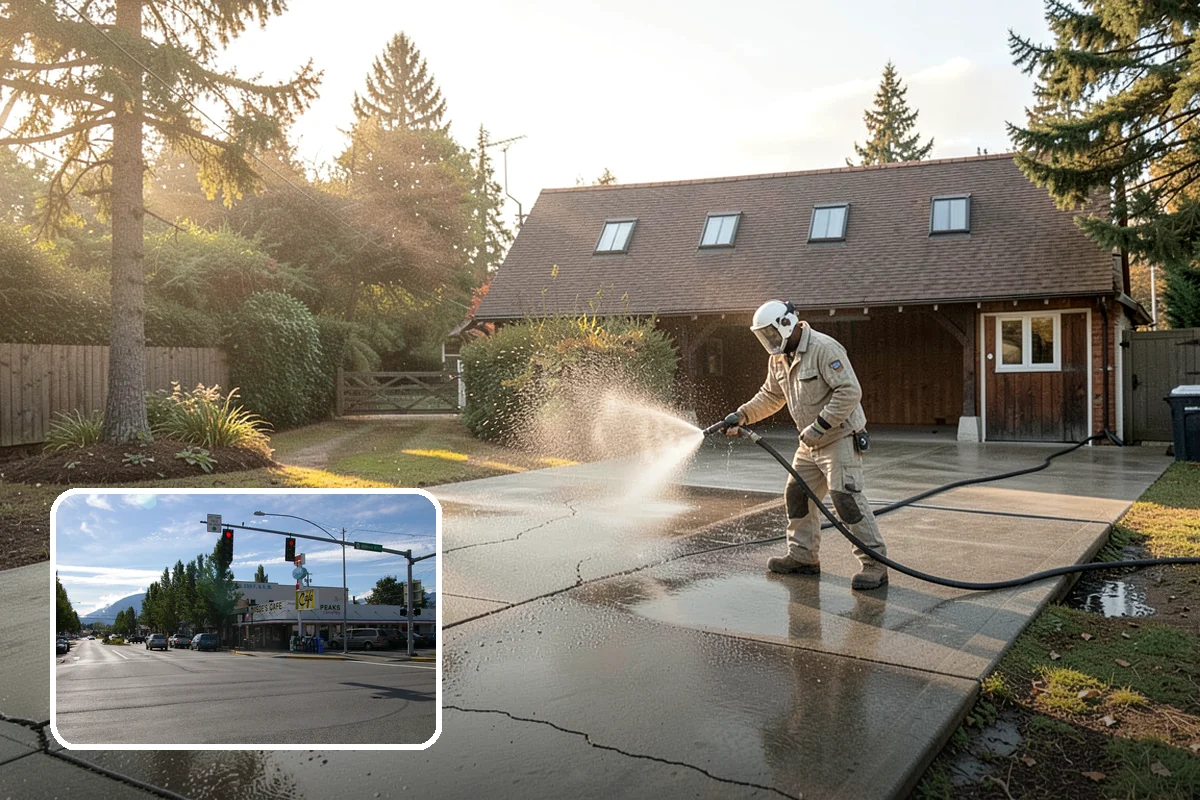 Concrete Sealing in North Bend, King County, WA - Blocks rain and groundwater from wicking into porous concrete
