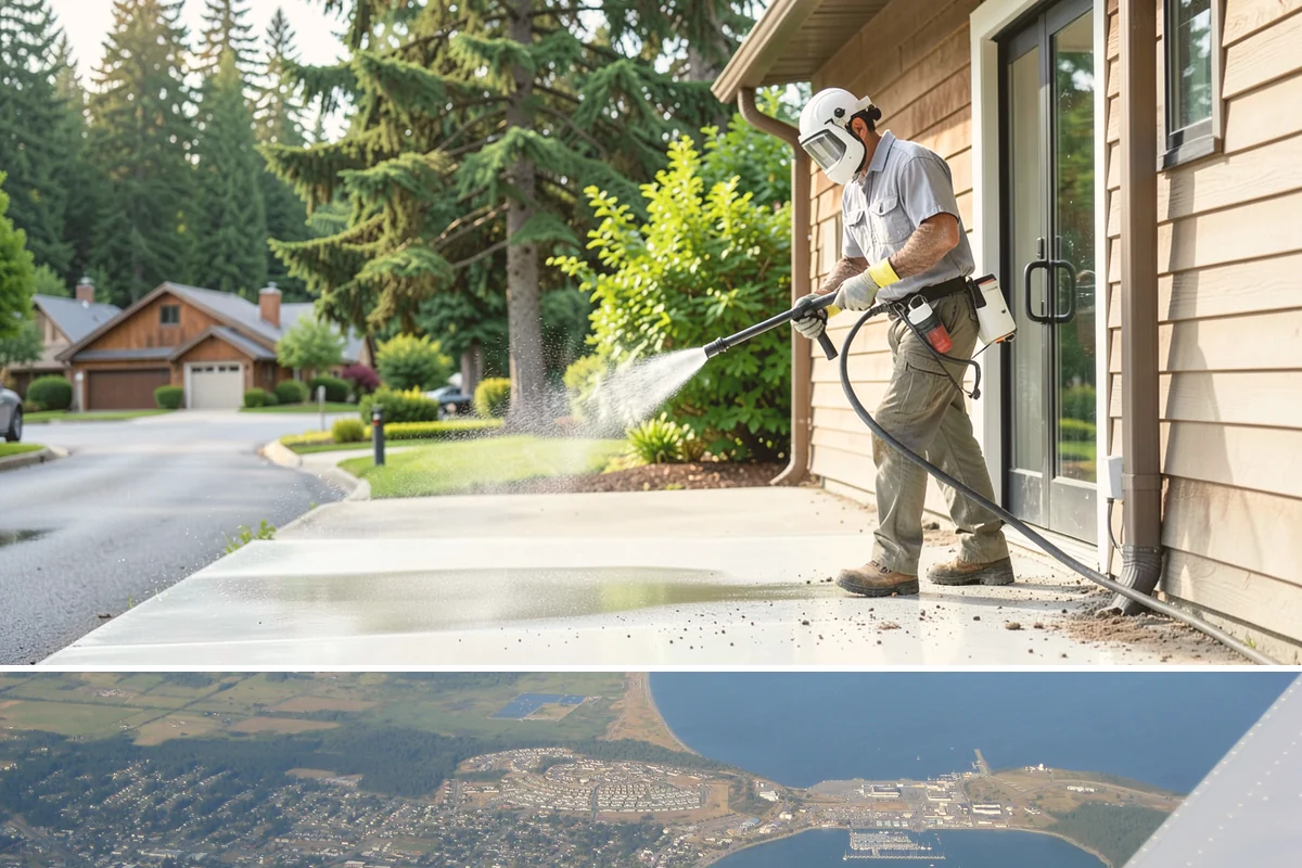 Concrete Sealing in Oak Harbor, Island County, WA - Plan concrete sealing for a warm, rain-free window from late June through September when the slab can fully dry and cure.