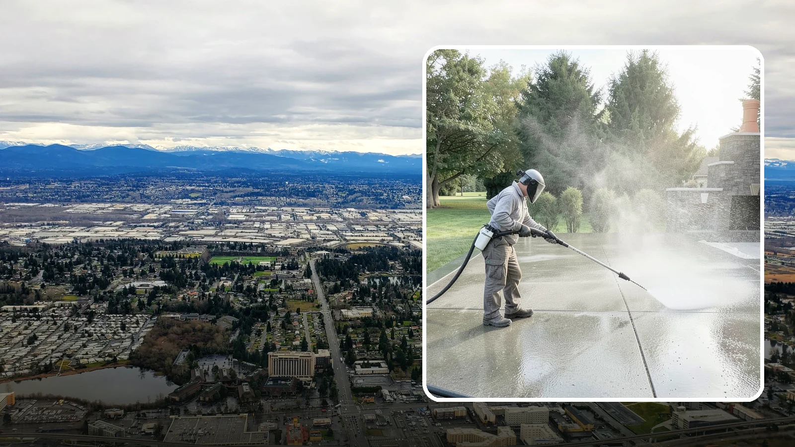 Concrete Sealing in SeaTac, King County, WA - Penetrating and topical sealers applied to clean concrete flatwork to shield Washington driveways and patios from persistent...