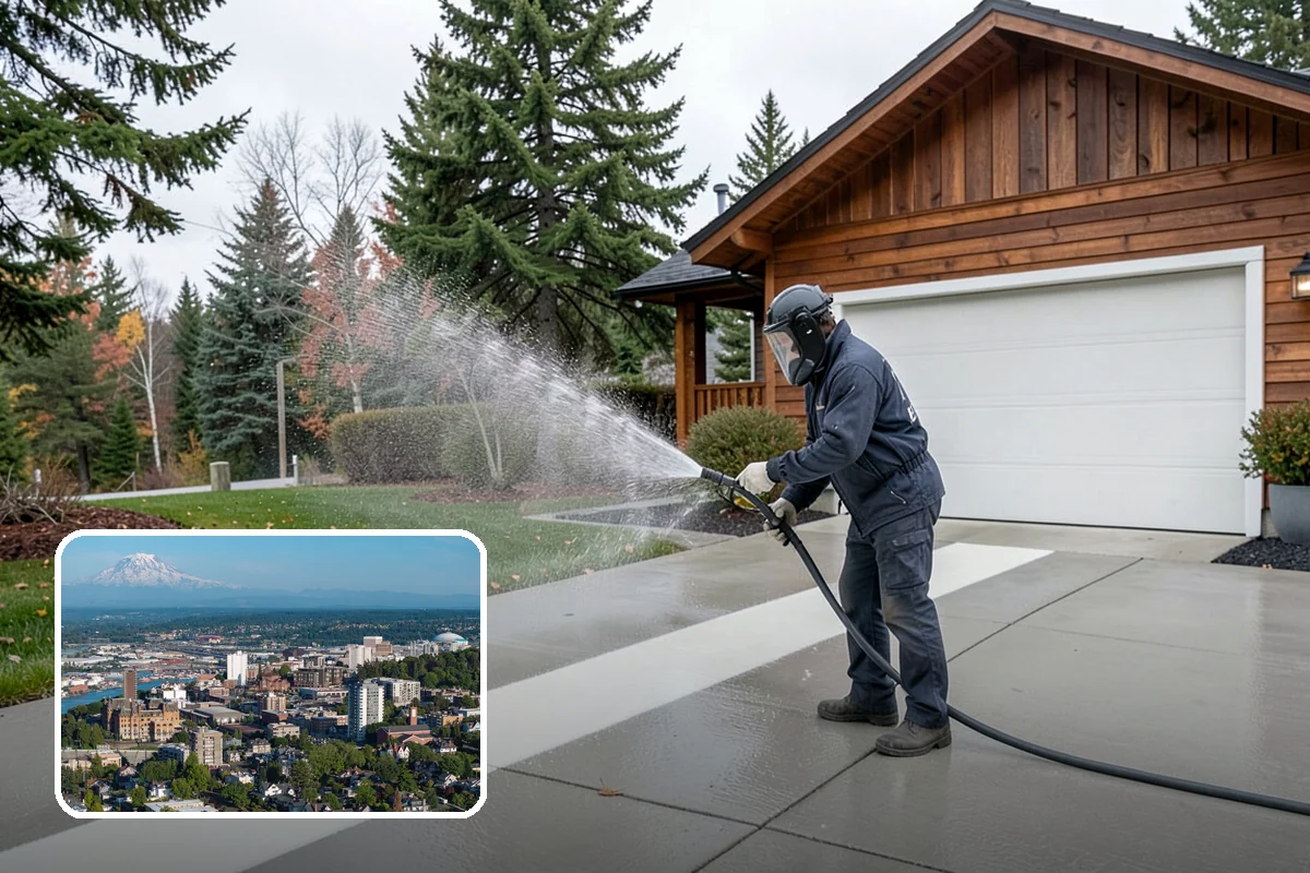 Concrete Sealing in Tacoma, Pierce County, WA - Blocks rain and groundwater from wicking into porous concrete
