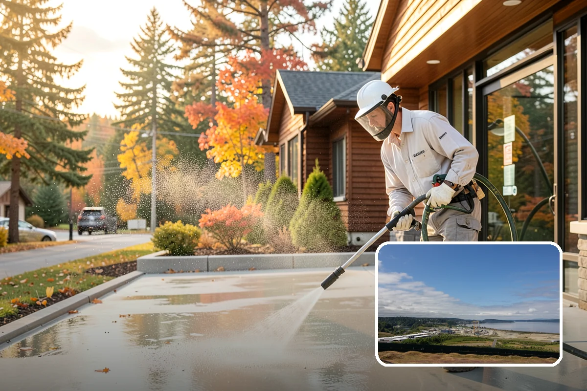Concrete Sealing in University Place, Pierce County, WA - Blocks rain and groundwater from wicking into porous concrete