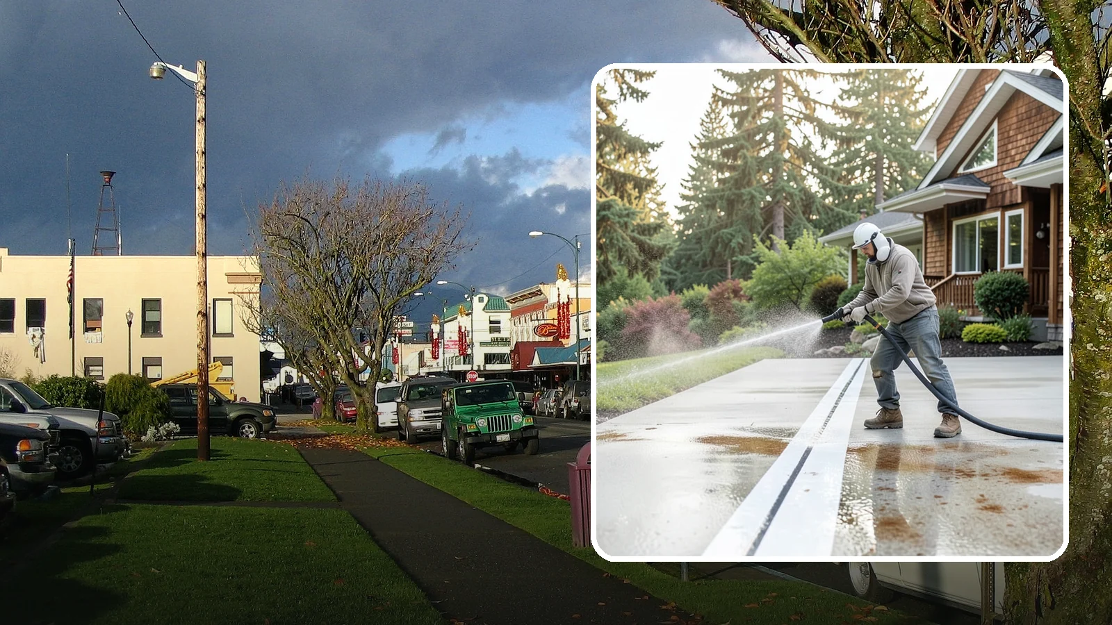 Concrete Stain Removal in Arlington, Snohomish County, WA - Target and lift oil, rust, and tannin stains from concrete using surface-specific treatments rather than blunt pressure alone.