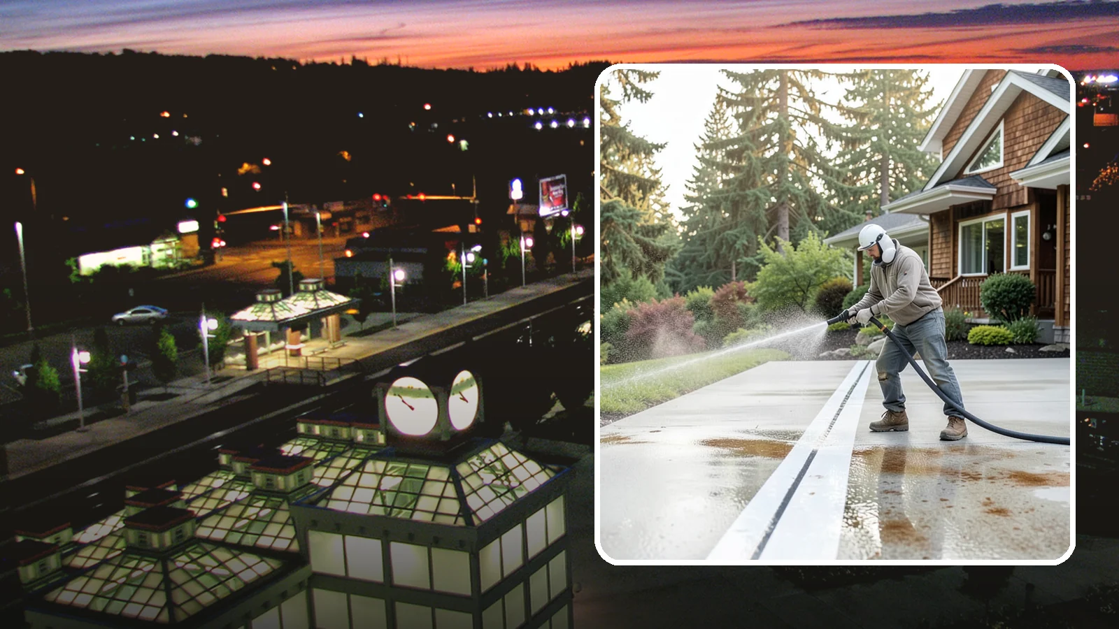 Concrete Stain Removal in Auburn, King County, WA - Target and lift oil, rust, and tannin stains from concrete using surface-specific treatments rather than blunt pressure alone.