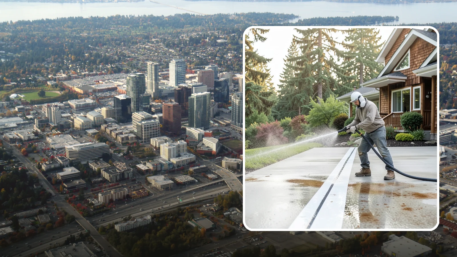 Concrete Stain Removal in Bellevue, King County, WA - Target and lift oil, rust, and tannin stains from concrete using surface-specific treatments rather than blunt pressure alone.