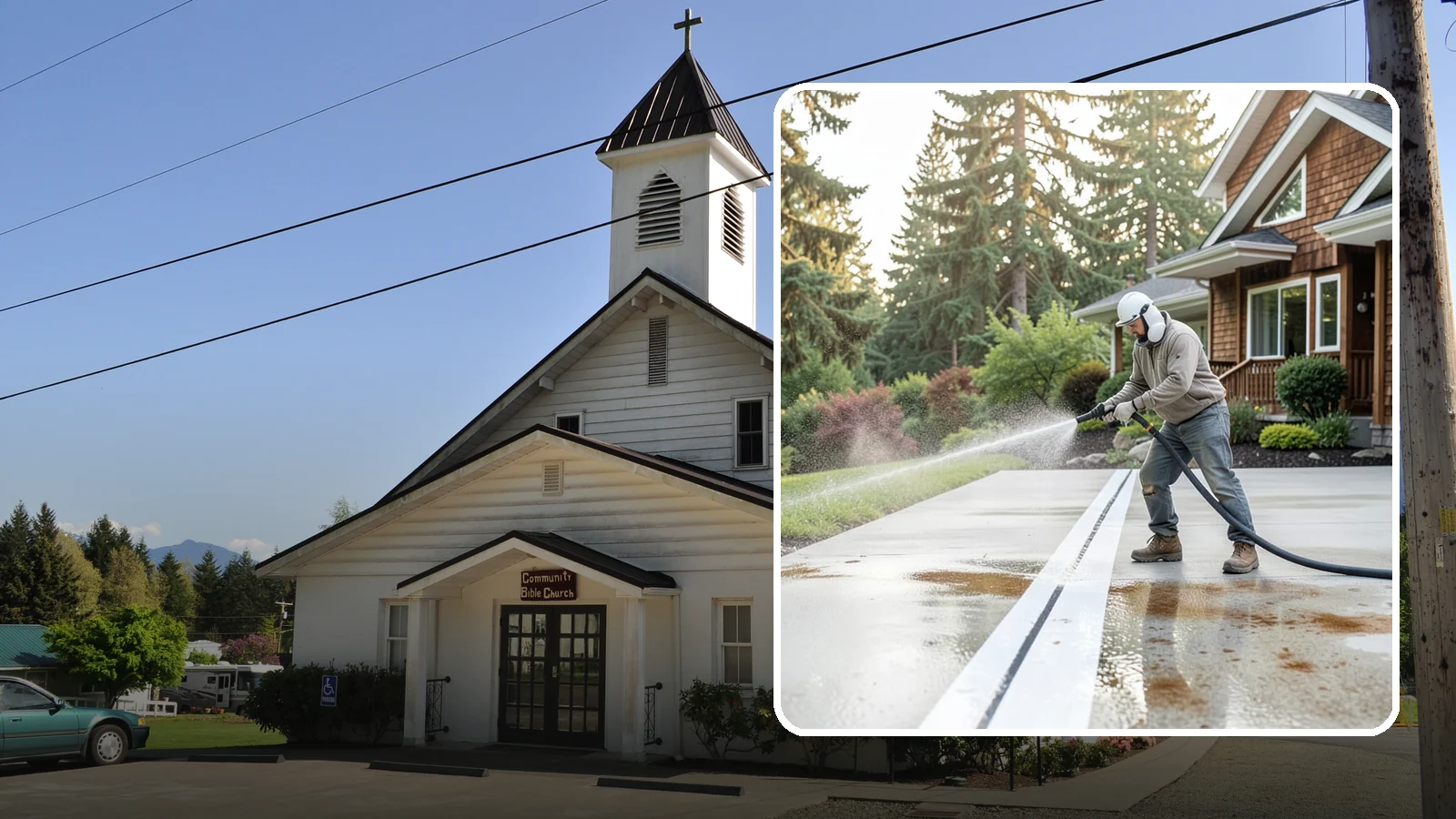 Concrete Stain Removal in Concrete, Skagit County, WA - Target and lift oil, rust, and tannin stains from concrete using surface-specific treatments rather than blunt pressure alone.