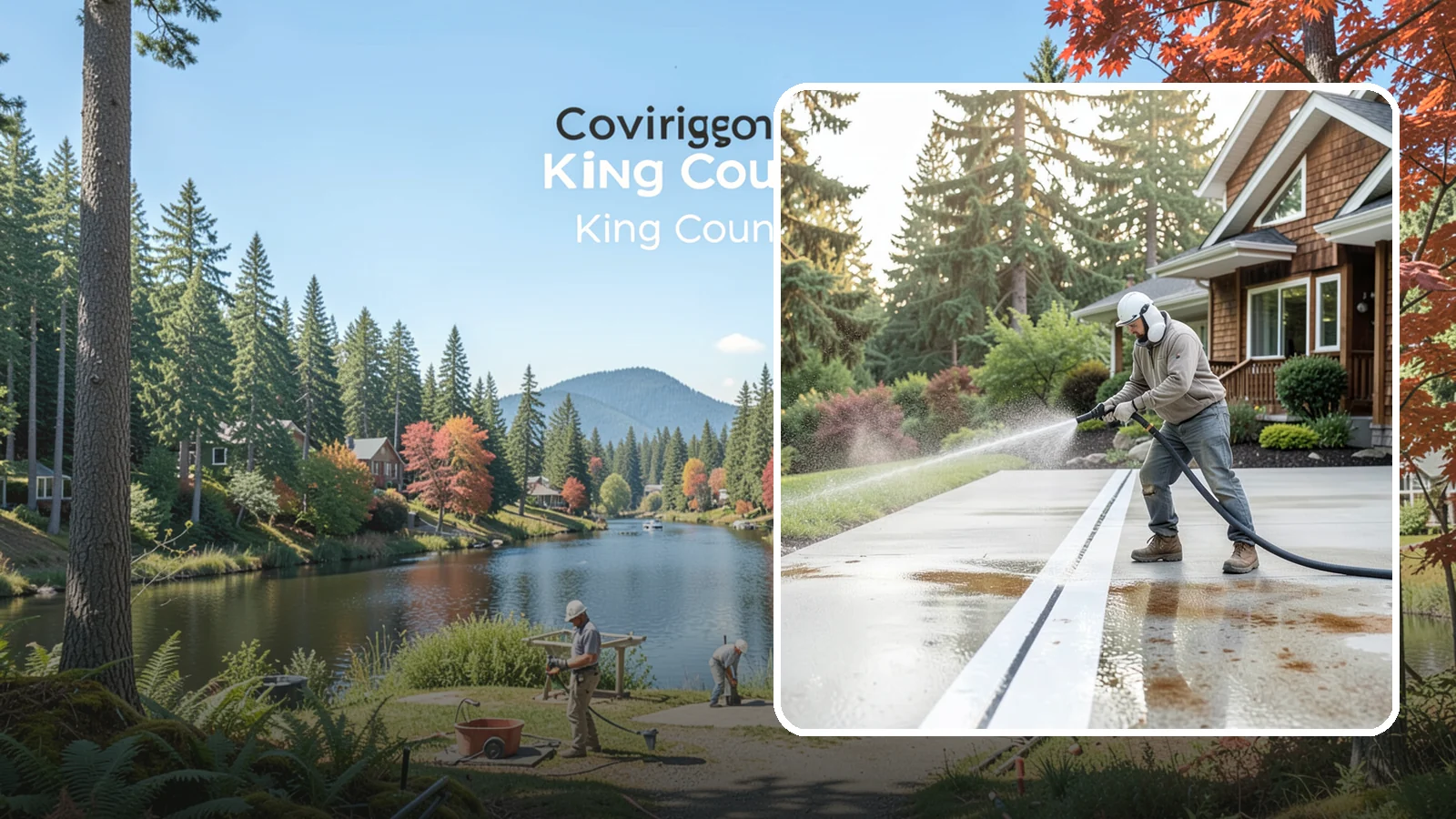 Concrete Stain Removal in Covington, King County, WA - Target and lift oil, rust, and tannin stains from concrete using surface-specific treatments rather than blunt pressure alone.