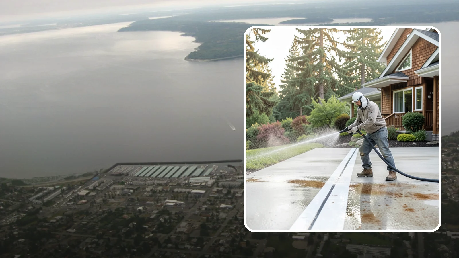 Concrete Stain Removal in Des Moines, King County, WA - Target and lift oil, rust, and tannin stains from concrete using surface-specific treatments rather than blunt pressure alone.