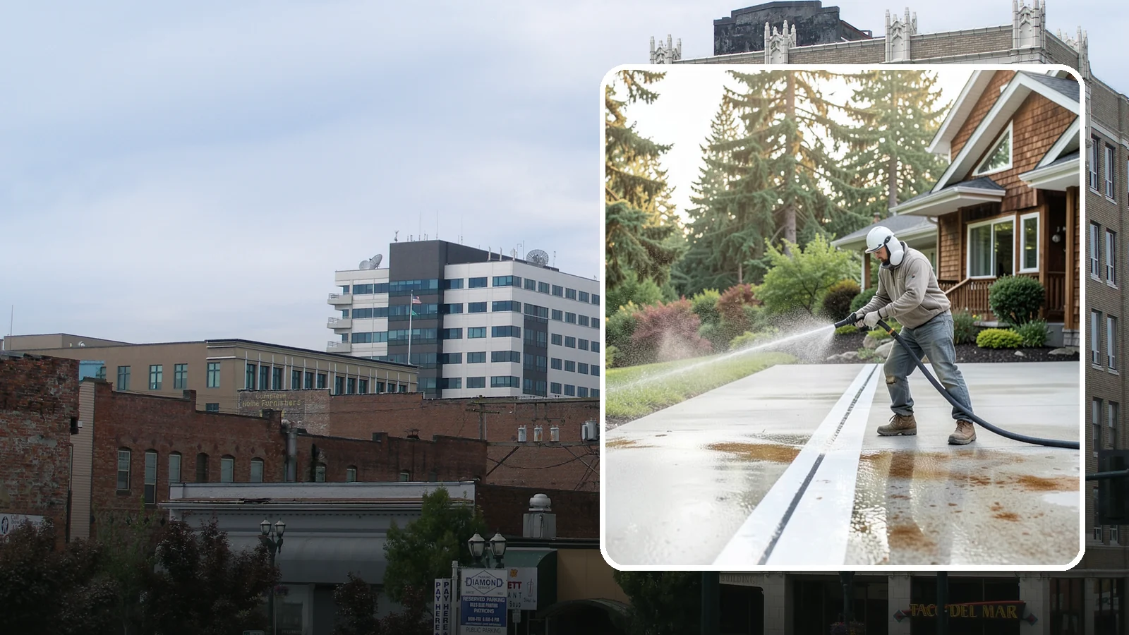 Concrete Stain Removal in Everett, Snohomish County, WA - Target and lift oil, rust, and tannin stains from concrete using surface-specific treatments rather than blunt pressure alone.