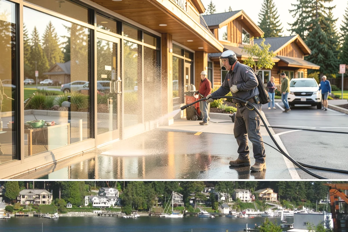 Concrete Stain Removal in Gig Harbor, Pierce County, WA - Warmer, drier days speed the chemical reactions used on stains, so scheduling between May and September delivers the strongest...