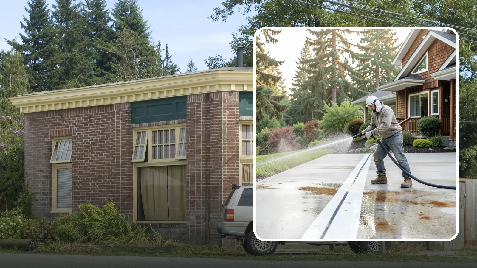 Concrete Stain Removal in Hamilton, Skagit County, WA - Target and lift oil, rust, and tannin stains from concrete using surface-specific treatments rather than blunt pressure alone.