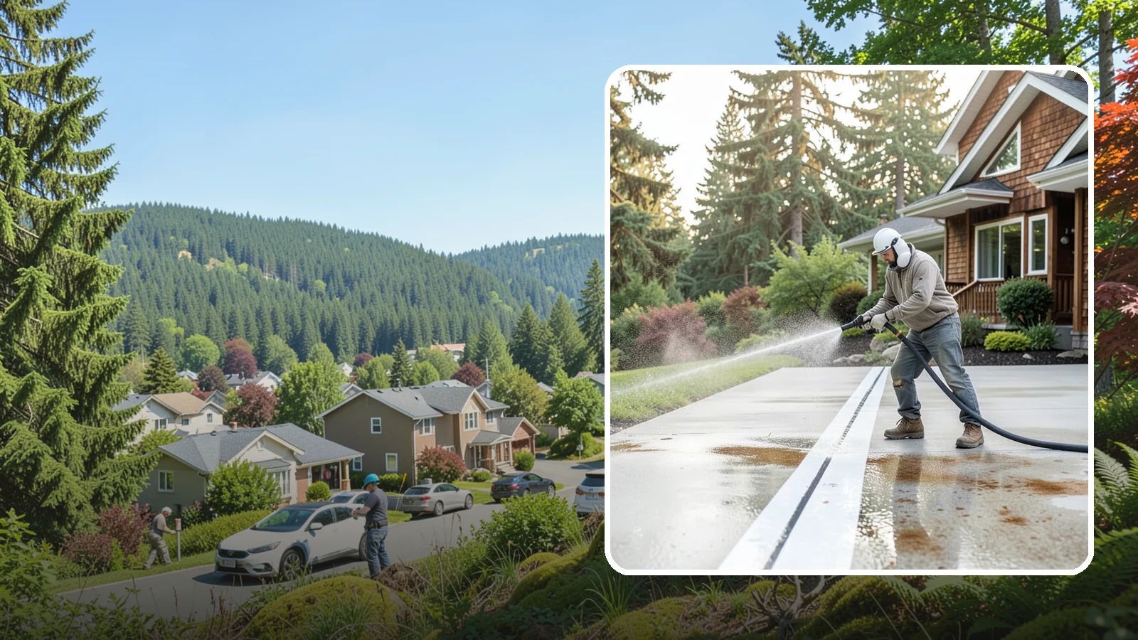 Concrete Stain Removal in Index, Snohomish County, WA - Target and lift oil, rust, and tannin stains from concrete using surface-specific treatments rather than blunt pressure alone.