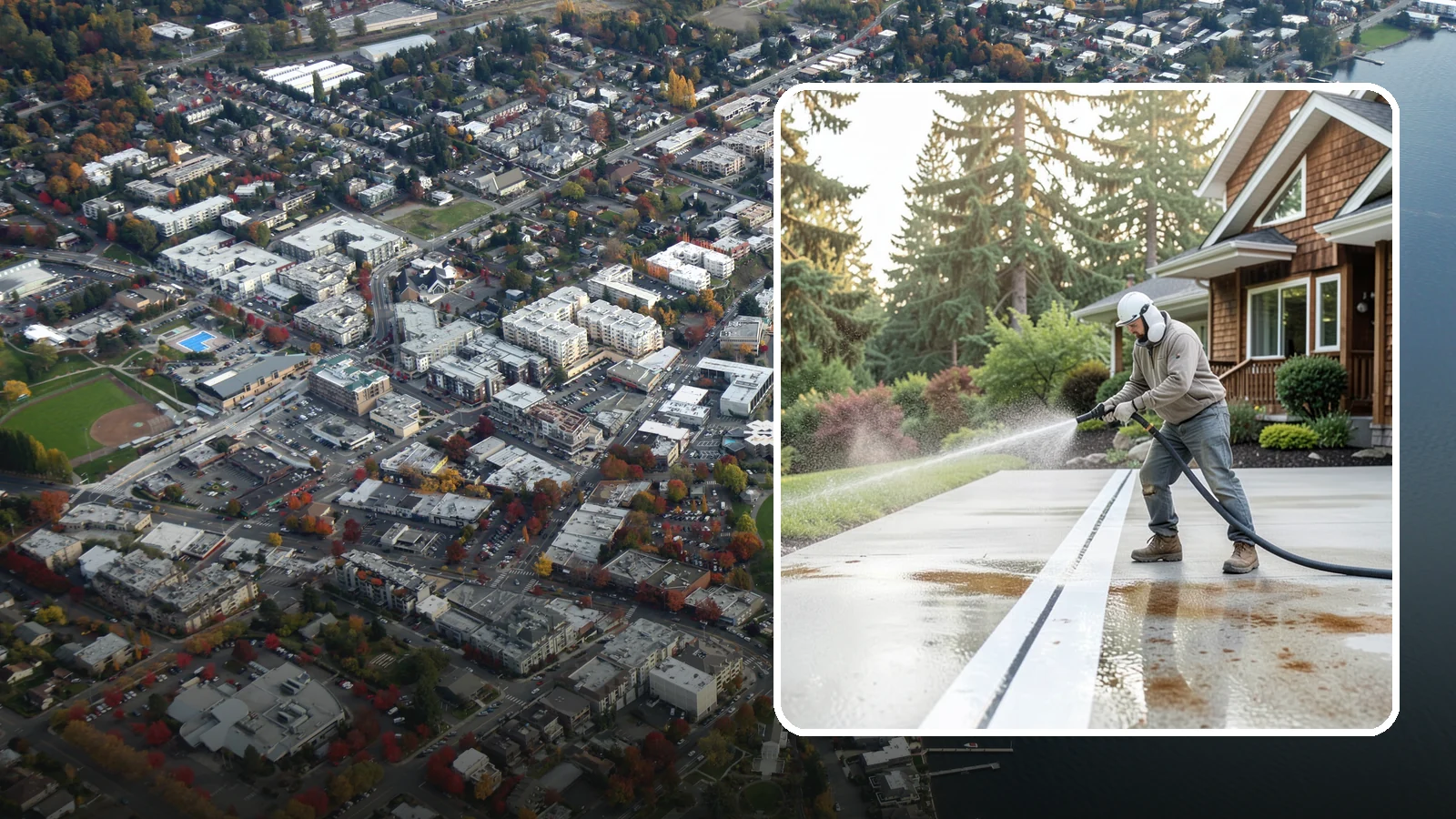 Concrete Stain Removal in Kirkland, King County, WA - Target and lift oil, rust, and tannin stains from concrete using surface-specific treatments rather than blunt pressure alone.