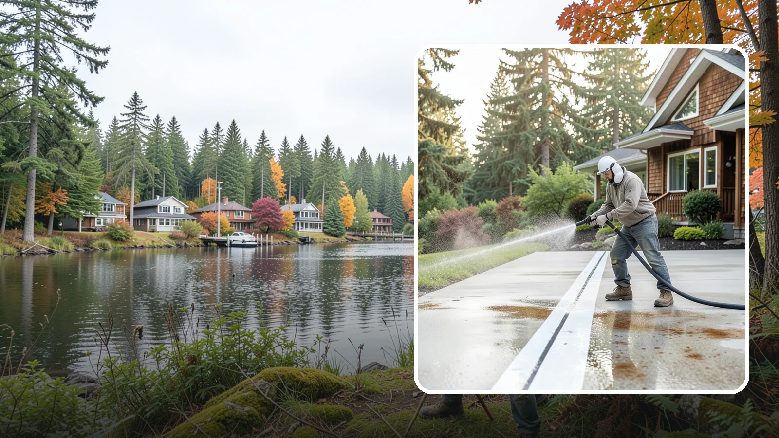 Concrete Stain Removal in La Conner, Skagit County, WA - Target and lift oil, rust, and tannin stains from concrete using surface-specific treatments rather than blunt pressure alone.
