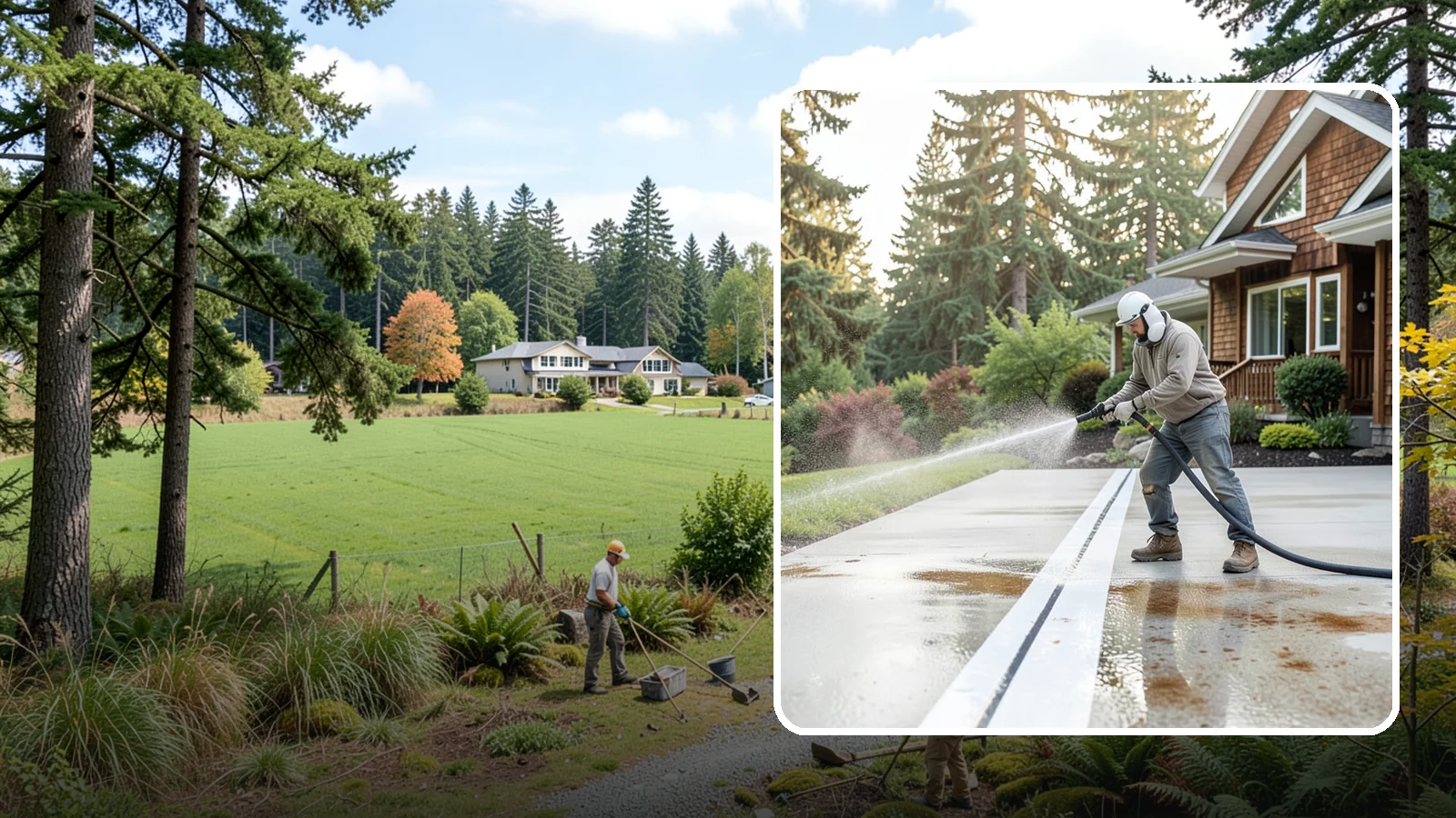 Concrete Stain Removal in Lyman, Skagit County, WA - Target and lift oil, rust, and tannin stains from concrete using surface-specific treatments rather than blunt pressure alone.
