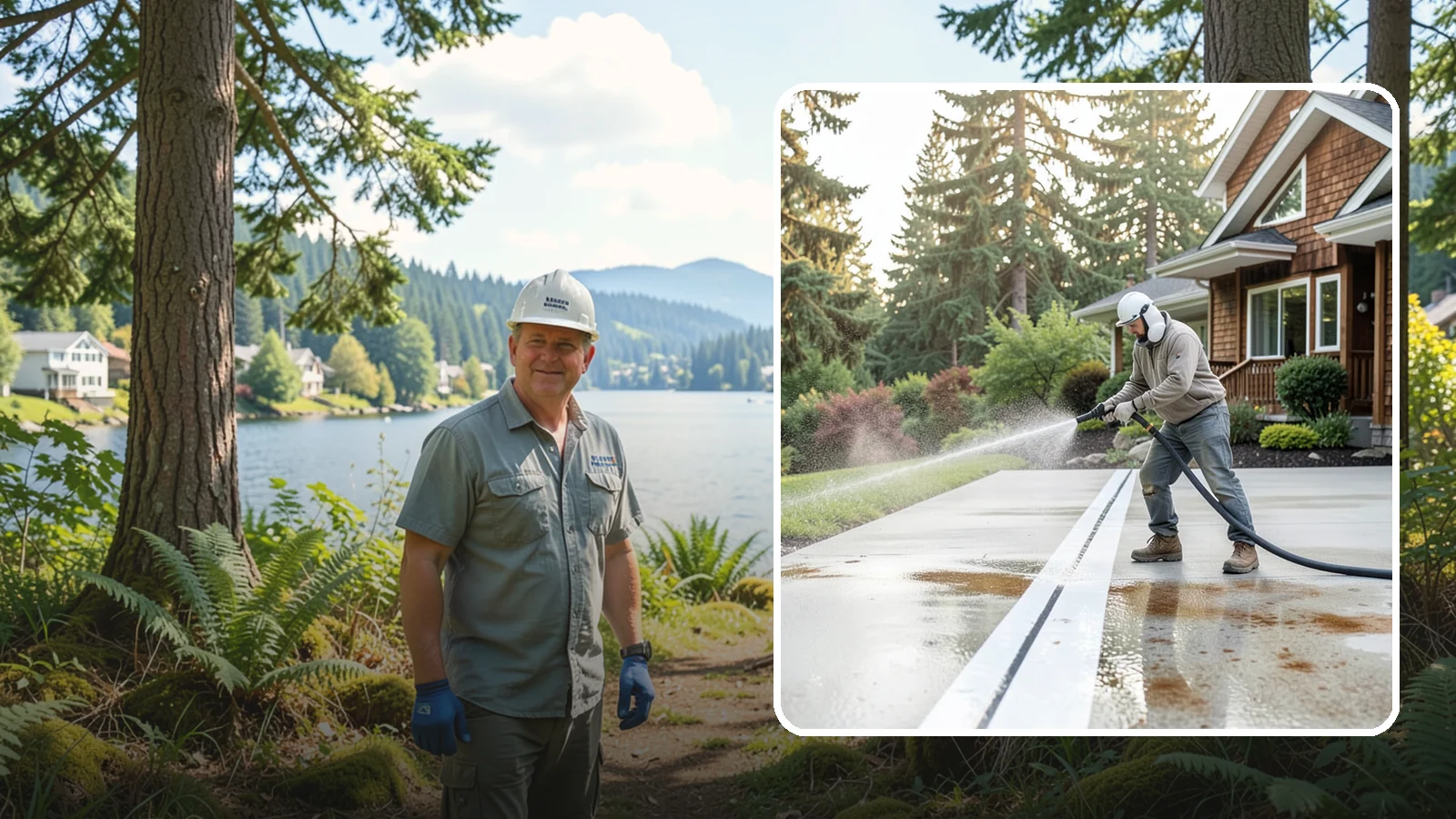 Concrete Stain Removal in Milton, King County, WA - Target and lift oil, rust, and tannin stains from concrete using surface-specific treatments rather than blunt pressure alone.
