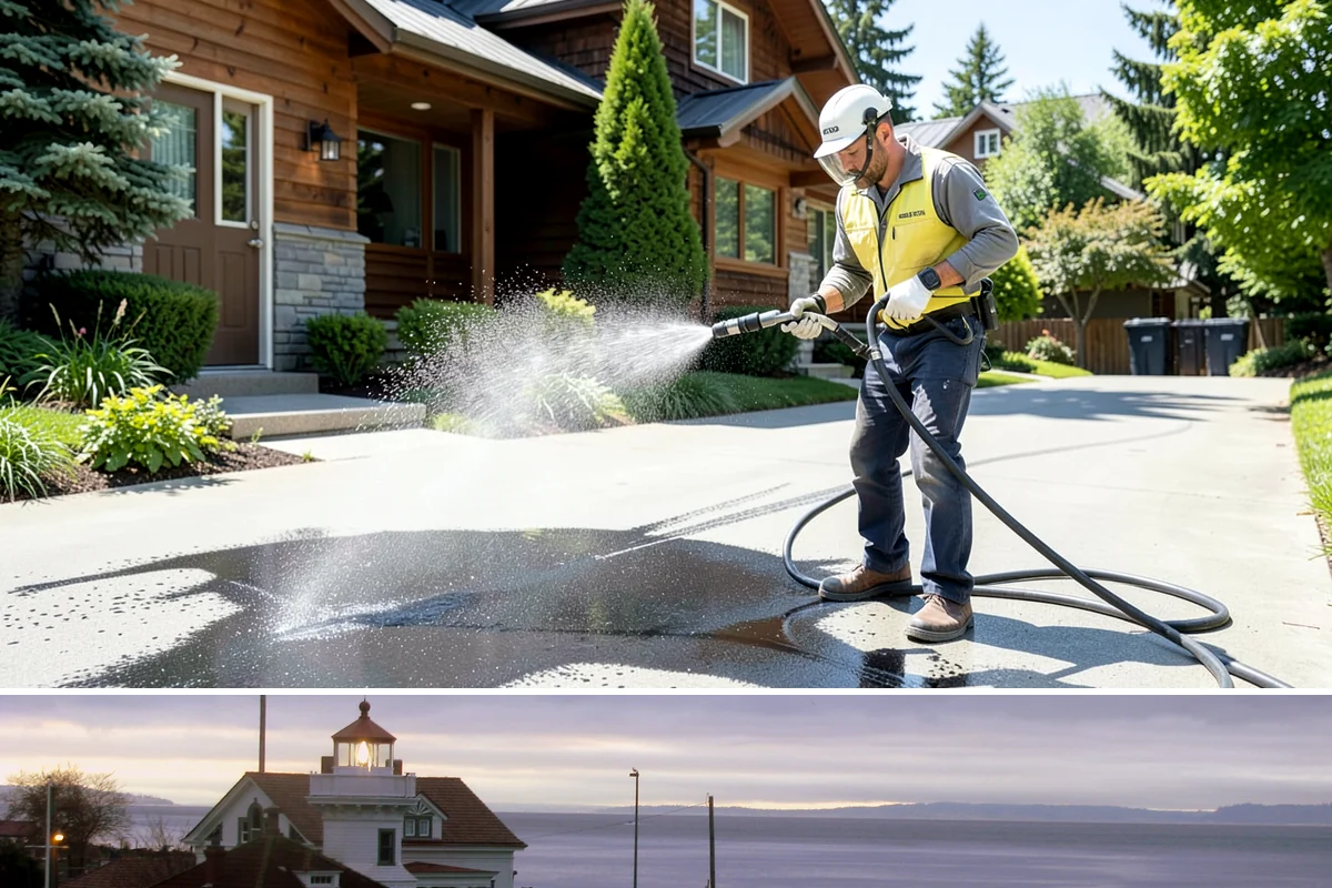 Concrete Stain Removal in Mukilteo, Snohomish County, WA - Warmer, drier days speed the chemical reactions used on stains, so scheduling between May and September delivers the strongest...