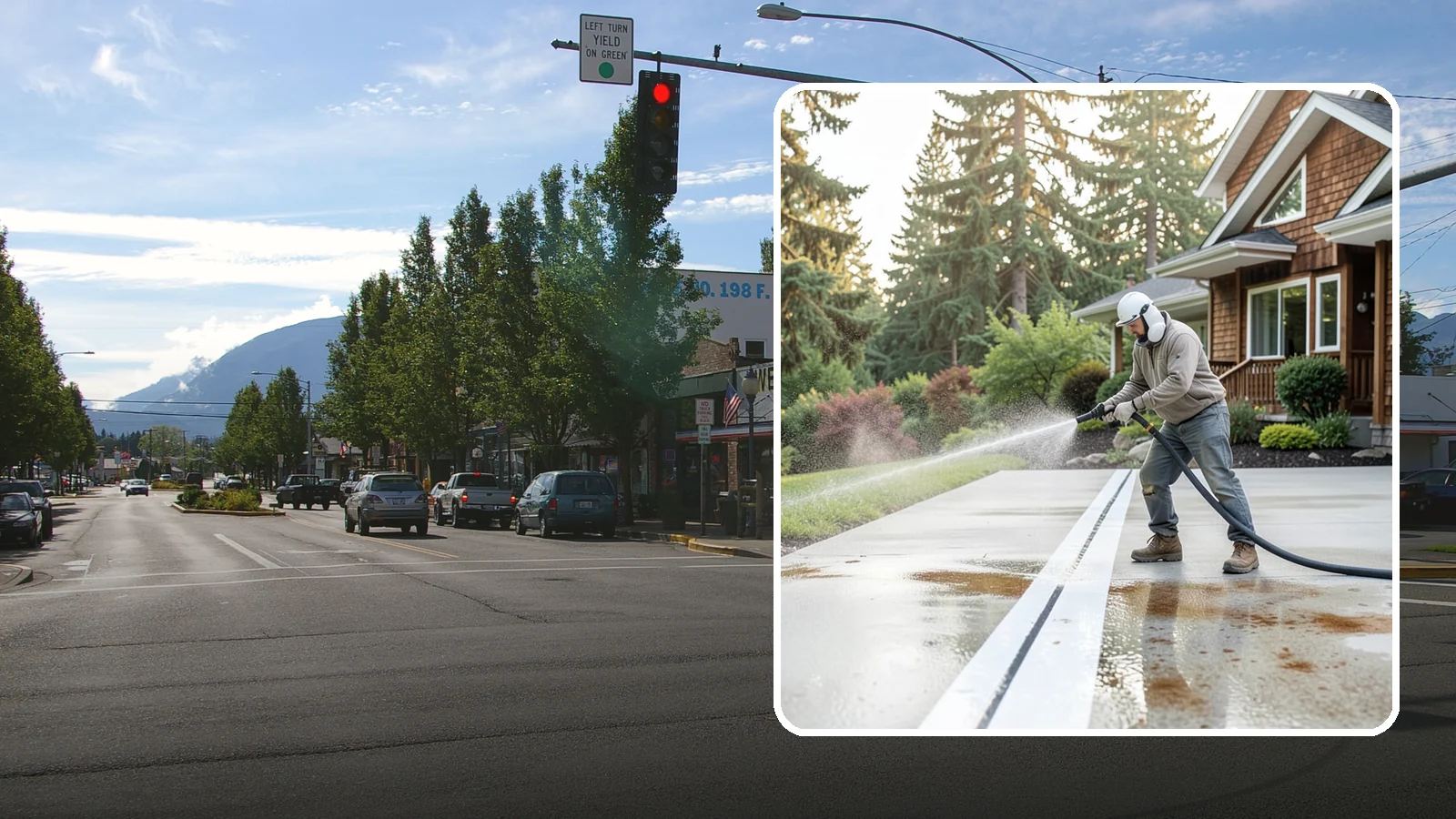 Concrete Stain Removal in North Bend, King County, WA - Target and lift oil, rust, and tannin stains from concrete using surface-specific treatments rather than blunt pressure alone.
