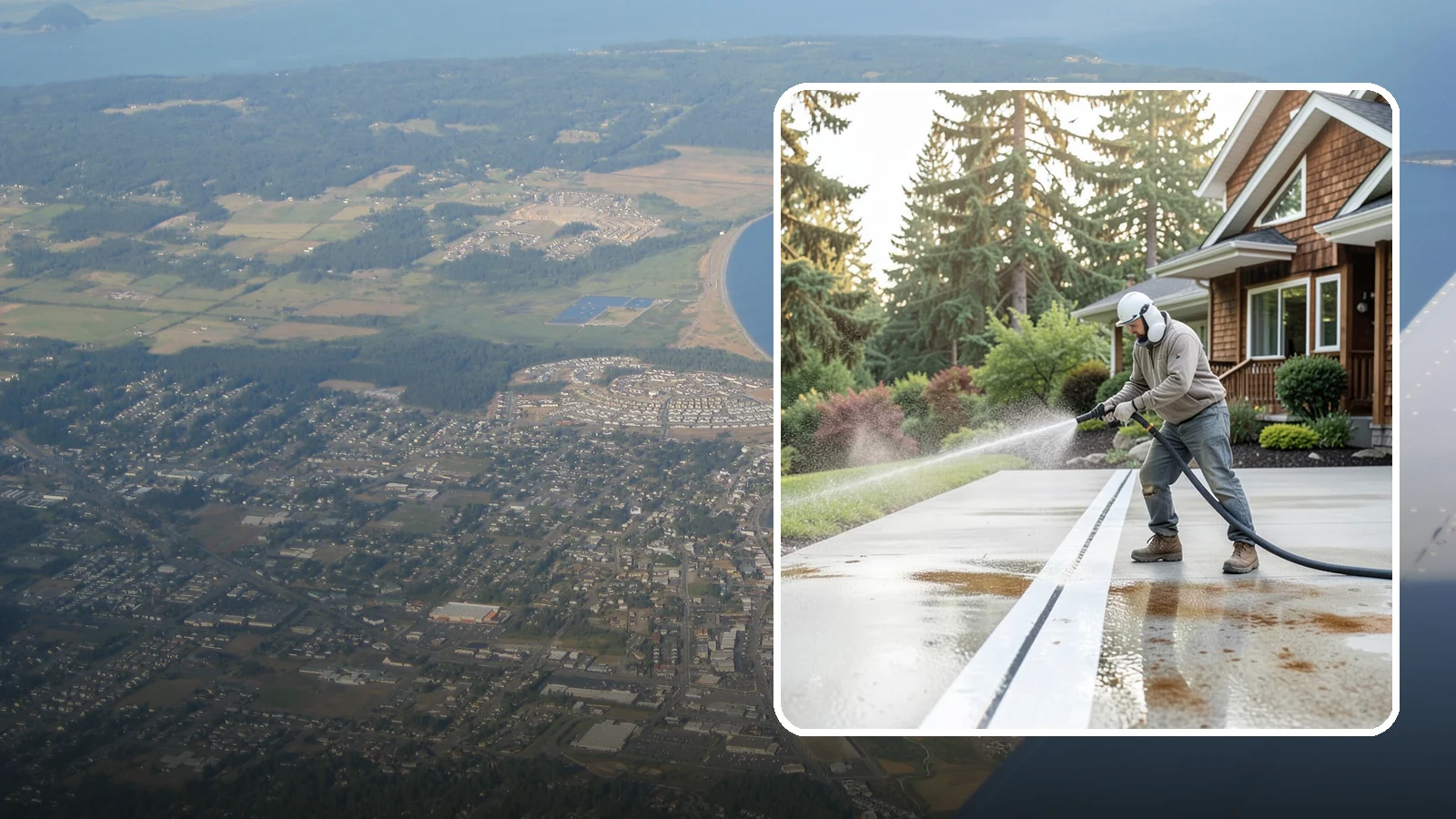 Concrete Stain Removal in Oak Harbor, Island County, WA - Target and lift oil, rust, and tannin stains from concrete using surface-specific treatments rather than blunt pressure alone.