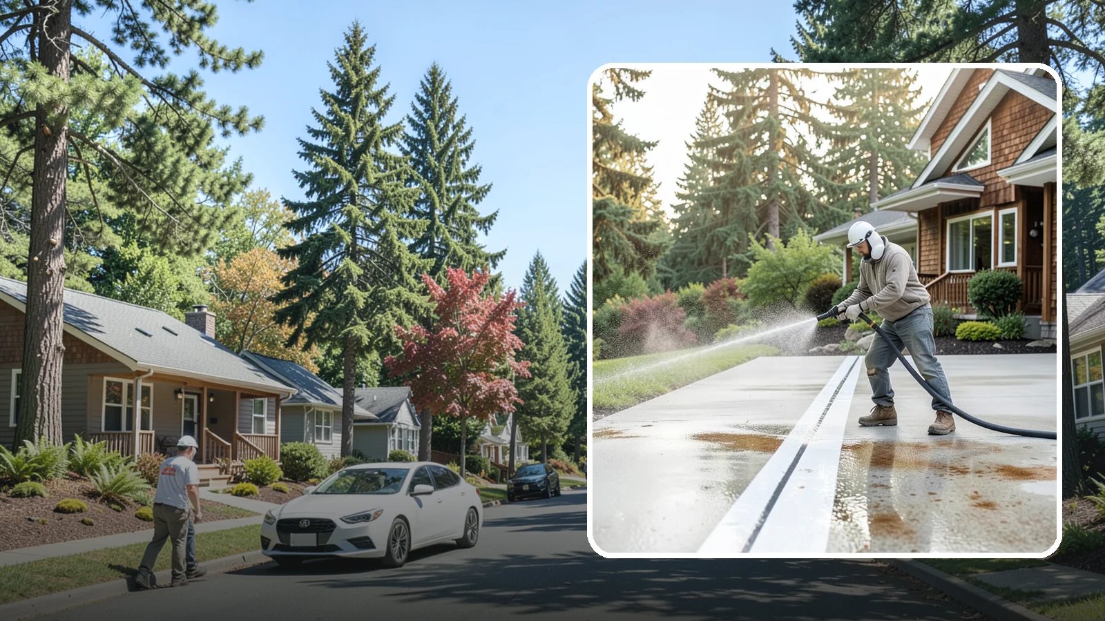 Concrete Stain Removal in Orting, Pierce County, WA - Target and lift oil, rust, and tannin stains from concrete using surface-specific treatments rather than blunt pressure alone.