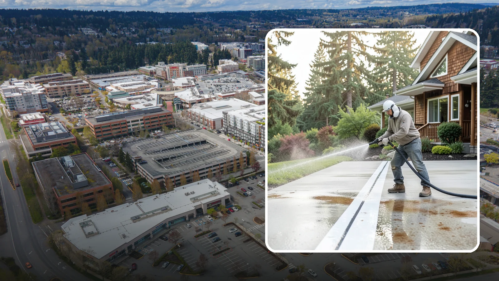 Concrete Stain Removal in Redmond, King County, WA - Target and lift oil, rust, and tannin stains from concrete using surface-specific treatments rather than blunt pressure alone.