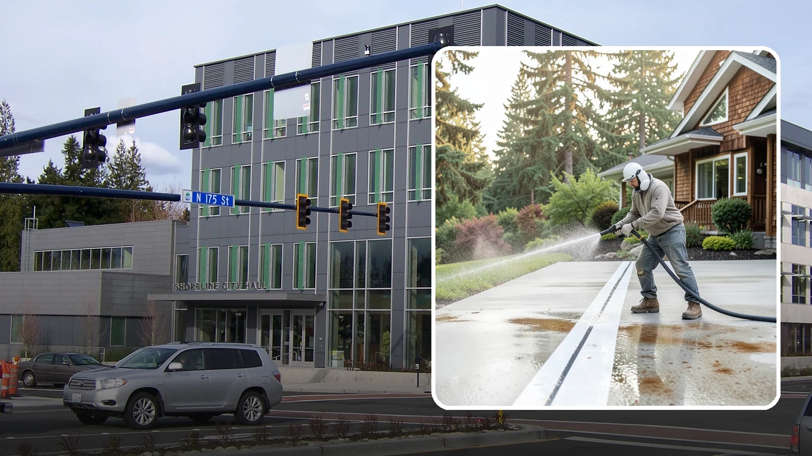 Concrete Stain Removal in Shoreline, King County, WA - Target and lift oil, rust, and tannin stains from concrete using surface-specific treatments rather than blunt pressure alone.