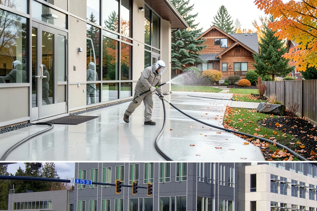 Concrete Stain Removal in Shoreline, King County, WA - Warmer, drier days speed the chemical reactions used on stains, so scheduling between May and September delivers the strongest...