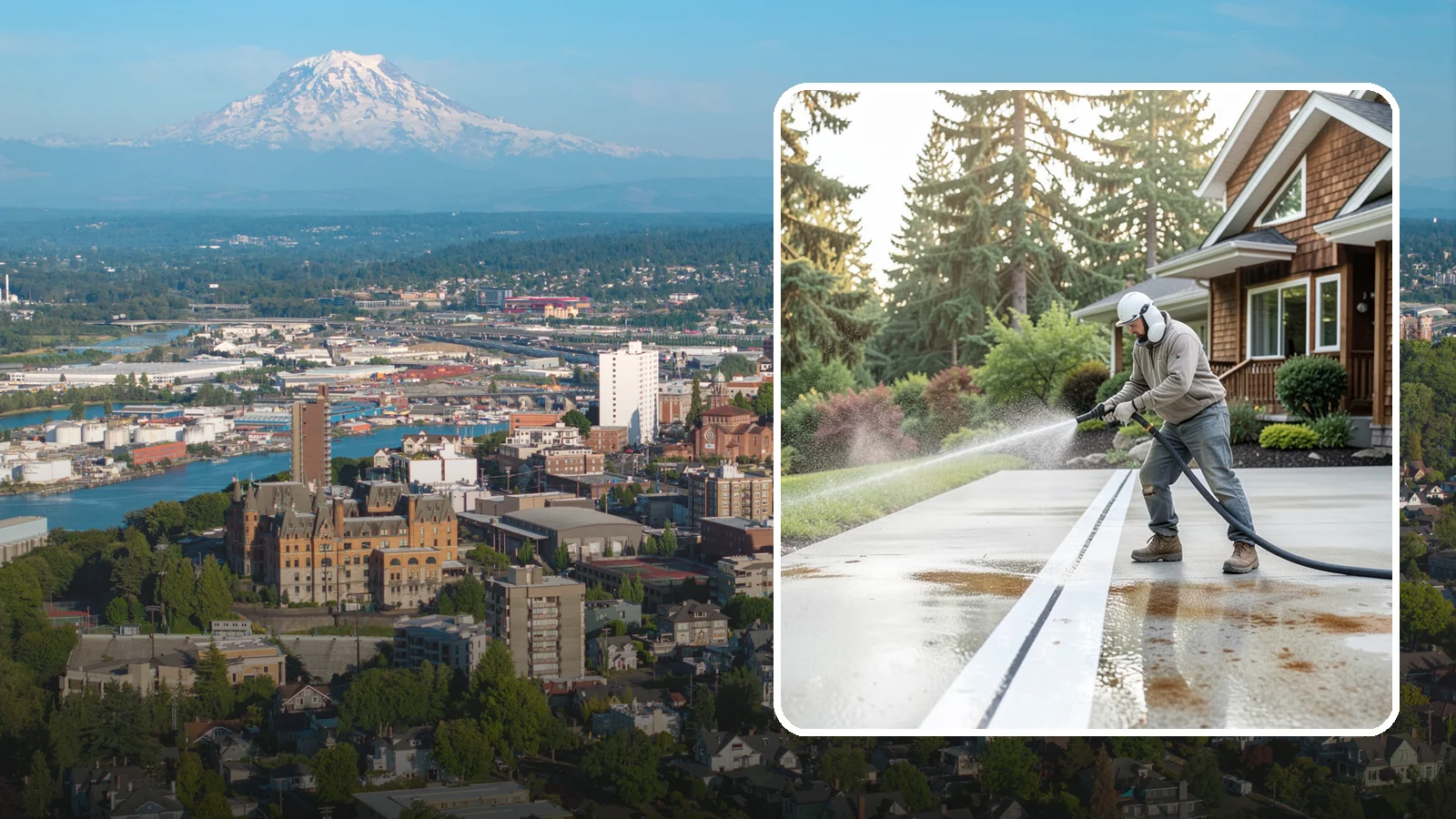 Concrete Stain Removal in Tacoma, Pierce County, WA - Target and lift oil, rust, and tannin stains from concrete using surface-specific treatments rather than blunt pressure alone.