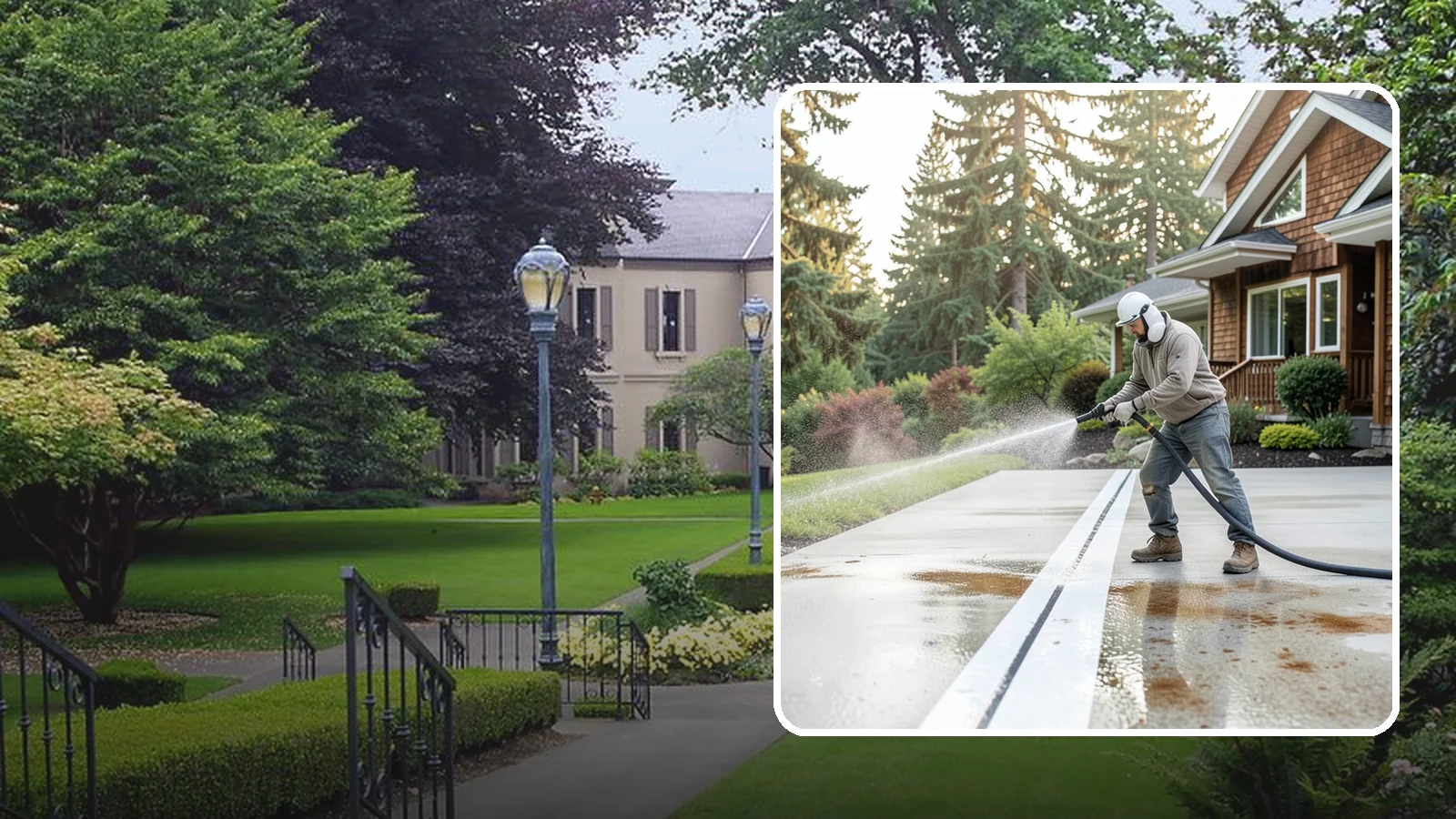 Concrete Stain Removal in Woodinville, King County, WA - Target and lift oil, rust, and tannin stains from concrete using surface-specific treatments rather than blunt pressure alone.