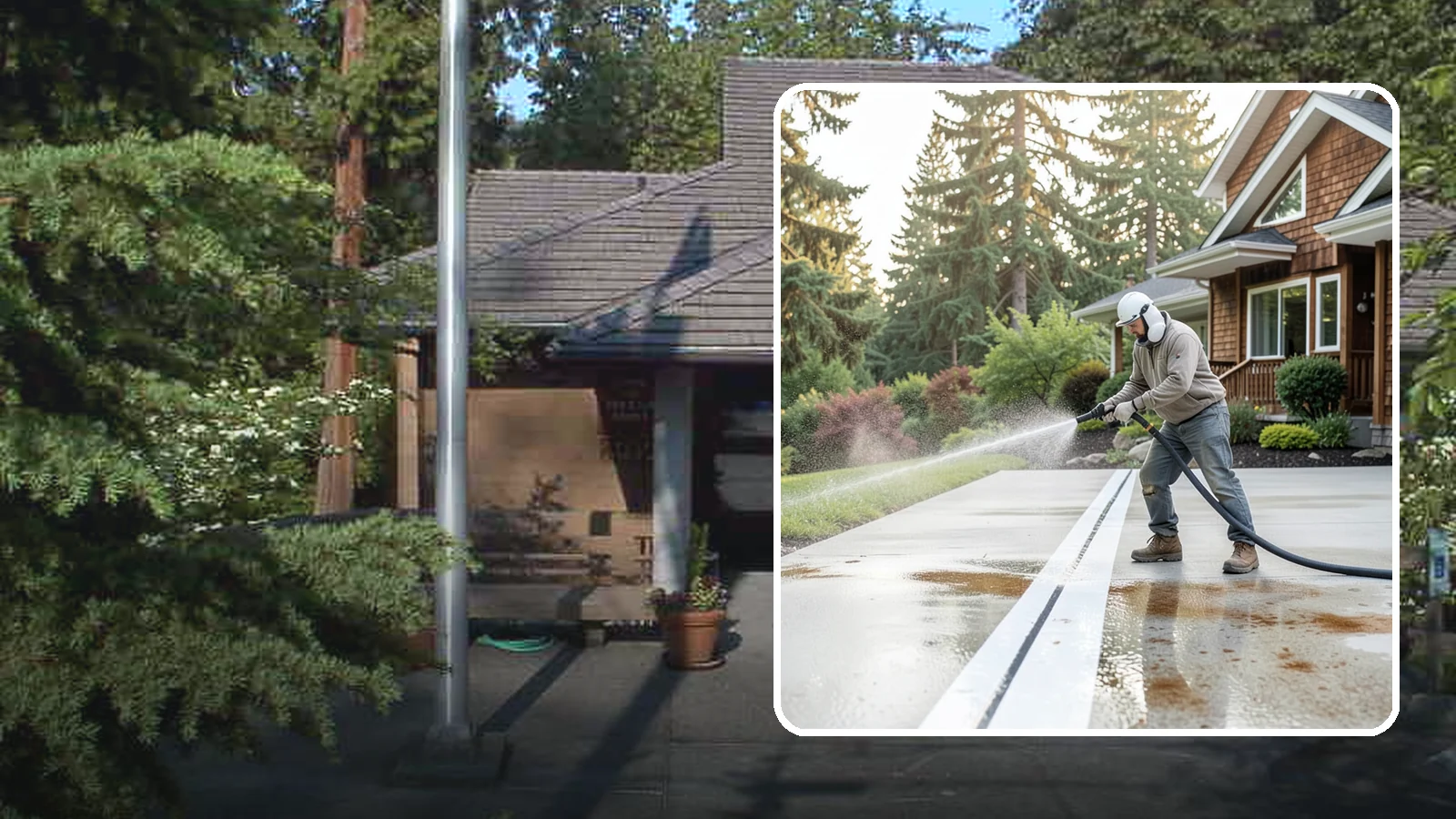 Concrete Stain Removal in Yarrow Point, King County, WA - Target and lift oil, rust, and tannin stains from concrete using surface-specific treatments rather than blunt pressure alone.