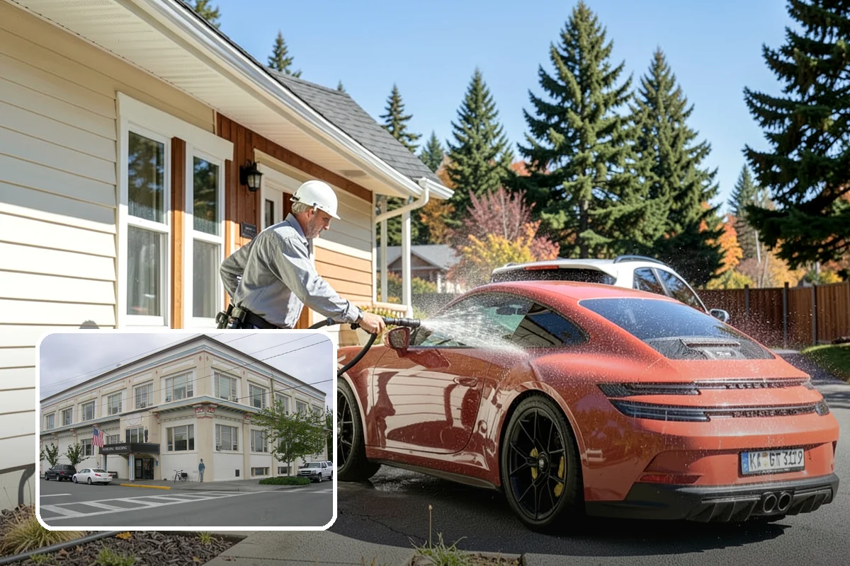 Concrete Surface Cleaning in Anacortes, Skagit County, WA - Removes green film, dirt, and organic staining