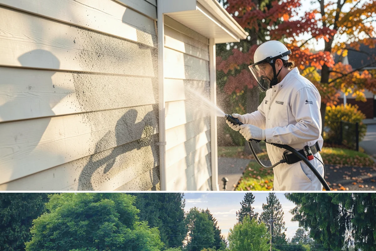 Concrete Surface Cleaning in Bonney Lake, Pierce County, WA - Clean concrete surfaces in spring or summer once the weather dries out, clearing the film that builds through the wet season.
