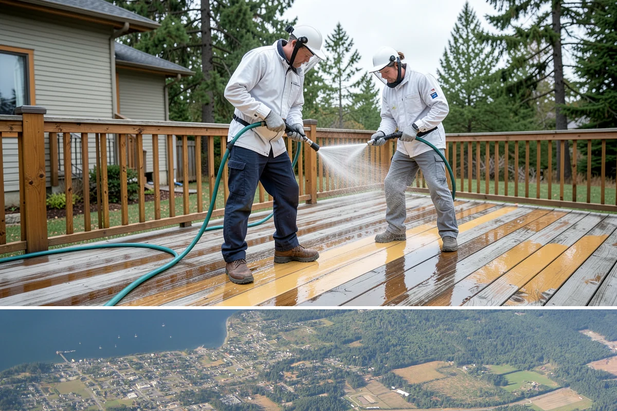 Concrete Surface Cleaning in Coupeville, Island County, WA - Clean concrete surfaces in spring or summer once the weather dries out, clearing the film that builds through the wet season.