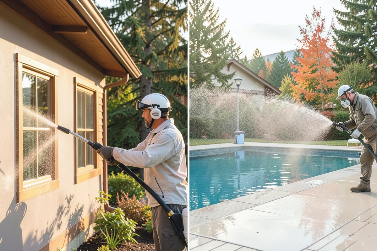 Concrete Surface Cleaning in Darrington, Snohomish County, WA - Clear debris and pre-treat organic growth